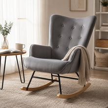 Load image into Gallery viewer, Kiva Velvet Rocking Armchair - Dark Grey