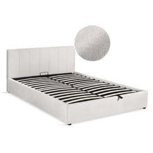 Load image into Gallery viewer, Penelope Queen Gas Lift Velvet Bed Frame - Beige