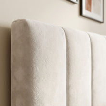 Load image into Gallery viewer, Penelope Queen Gas Lift Velvet Bed Frame - Beige