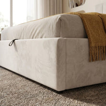 Load image into Gallery viewer, Penelope Queen Gas Lift Velvet Bed Frame - Beige