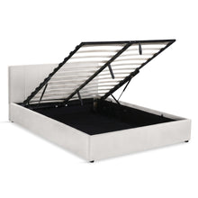 Load image into Gallery viewer, Penelope Queen Gas Lift Velvet Bed Frame - Beige