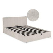Load image into Gallery viewer, Penelope Queen Gas Lift Bed Frame - Linen Beige