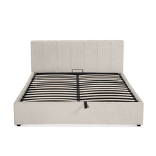 Load image into Gallery viewer, Penelope Queen Gas Lift Bed Frame - Linen Beige