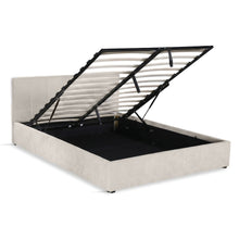 Load image into Gallery viewer, Penelope Queen Gas Lift Bed Frame - Linen Beige
