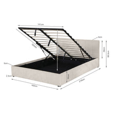 Load image into Gallery viewer, Penelope Queen Gas Lift Bed Frame - Linen Beige