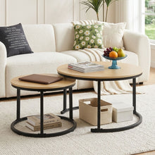 Load image into Gallery viewer, Nasser Nesting Coffee Table - Set of 2 - Natural + Black