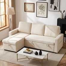 Load image into Gallery viewer, Amy 3 Seater Sofa Bed with Storage - Beige