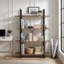 Load image into Gallery viewer, Forge 4-Tier Bookshelf - Rustic Brown