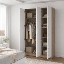 Load image into Gallery viewer, Bram 3 Door Wardrobe Cabinet - Oak + White