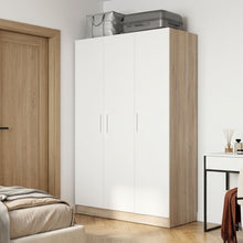 Load image into Gallery viewer, Bram 3 Door Wardrobe Cabinet - Oak + White