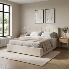 Load image into Gallery viewer, Penelope Queen Gas Lift Bed Frame - Linen Beige
