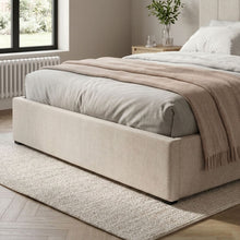 Load image into Gallery viewer, Penelope Queen Gas Lift Bed Frame - Linen Beige
