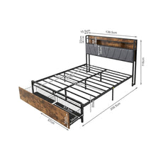 Load image into Gallery viewer, 24456-rito-double-metal-bed-frame-grey-2606099