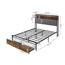 Load image into Gallery viewer, Rito Queen Metal Bed Frame - Grey
