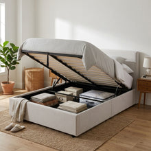 Load image into Gallery viewer, Hauora Double Gas Lift Bed Frame - Beige