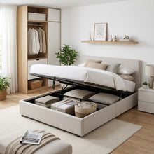 Load image into Gallery viewer, Hauora Queen Gas Lift Bed Frame - Beige