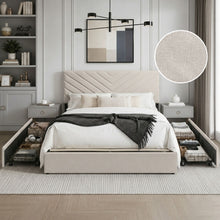 Load image into Gallery viewer, Elara Queen Bed Frame with 4 Drawers - Beige