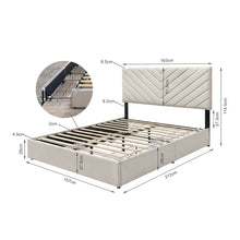Load image into Gallery viewer, Elara Queen Bed Frame with 4 Drawers - Beige