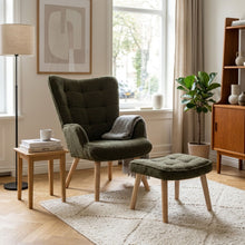 Load image into Gallery viewer, lt11077-emma-armchair-with-ottoman-dark-green-2605215