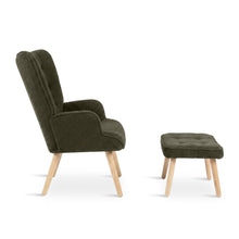 Load image into Gallery viewer, lt11077-emma-armchair-with-ottoman-dark-green-2605218