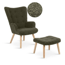 Load image into Gallery viewer, lt11077-emma-armchair-with-ottoman-dark-green-26052115