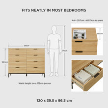 Load image into Gallery viewer, 22268-ocala-low-boy-8-drawer-chest-dresser-oak-2606112