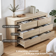 Load image into Gallery viewer, Borneo 6 Drawers Lowboy - Oak
