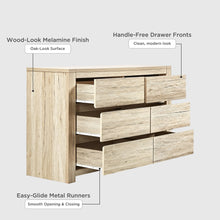 Load image into Gallery viewer, Borneo 6 Drawers Lowboy - Oak