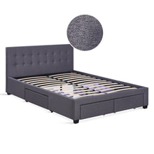Load image into Gallery viewer, Eleanor Double Bed Frame with 4 Drawers - Dark Grey