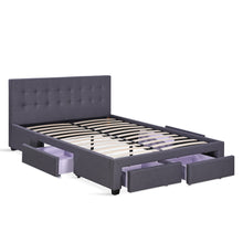 Load image into Gallery viewer, Eleanor Double Bed Frame with 4 Drawers - Dark Grey