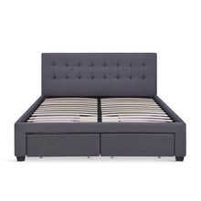 Load image into Gallery viewer, Eleanor Double Bed Frame with 4 Drawers - Dark Grey