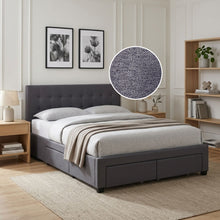 Load image into Gallery viewer, Eleanor Double Bed Frame with 4 Drawers - Dark Grey
