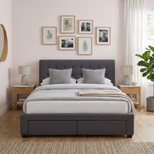Load image into Gallery viewer, Eleanor Double Bed Frame with 4 Drawers - Dark Grey