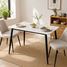 Load image into Gallery viewer, Adley Matt Ceramic Dining Table 120 x 69.5cm - White + Black