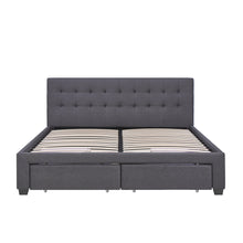 Load image into Gallery viewer, Eleanor Queen Bed Frame with 4 Drawers - Dark Grey