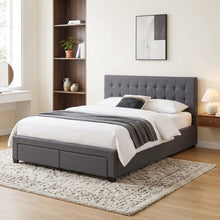 Load image into Gallery viewer, Eleanor Queen Bed Frame with 4 Drawers - Dark Grey