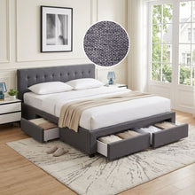 Load image into Gallery viewer, Eleanor Queen Bed Frame with 4 Drawers - Dark Grey