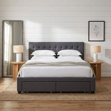 Load image into Gallery viewer, Eleanor Queen Bed Frame with 4 Drawers - Dark Grey