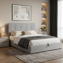 Load image into Gallery viewer, Calma Queen Gas Lift Bed Frame - Light Grey