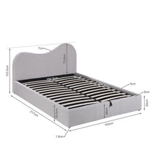 Load image into Gallery viewer, Miora Queen Gas Lift Bed Frame - Light Grey