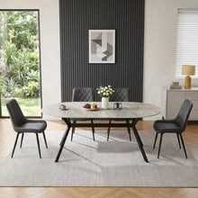 Load image into Gallery viewer, 23874-cedar-gloss-ceramic-dining-table-180-x-90cm-light-grey-black-2606226