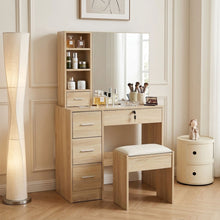 Load image into Gallery viewer, Carnation Dressing Table with Drawers Set - Oak