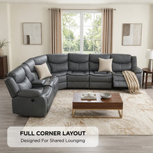 Load image into Gallery viewer, Mandan Electric Recliner Corner Sofa - Grey