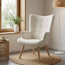 Load image into Gallery viewer, Wing Linen Armchair - Beige