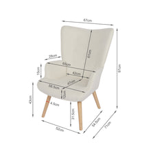 Load image into Gallery viewer, Wing Linen Armchair - Beige