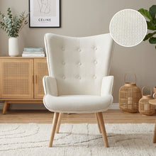 Load image into Gallery viewer, Wing Linen Armchair - Beige