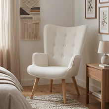 Load image into Gallery viewer, Wing Linen Armchair - Beige