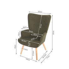 Load image into Gallery viewer, Wing Velvet Armchair - Dark Green