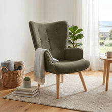 Load image into Gallery viewer, Wing Velvet Armchair - Dark Green
