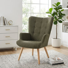 Load image into Gallery viewer, Wing Velvet Armchair - Dark Green